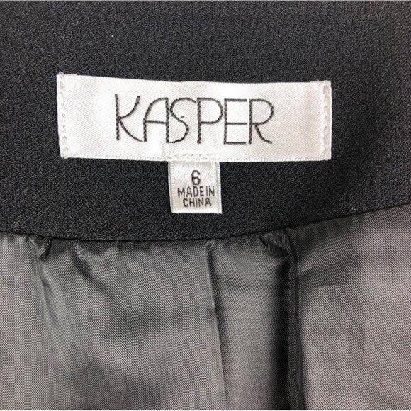 Kasper Black Studded Open Front Coat Jacket Size 6 - Picture 4 of 6